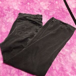 Duluth Trading Co Work Pants Mens 40x34 Black Cotton‎ Carpenter Utility